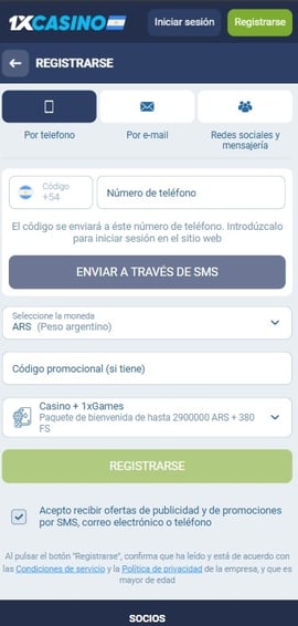1xcasino registro primer paso casinos seguros argentina