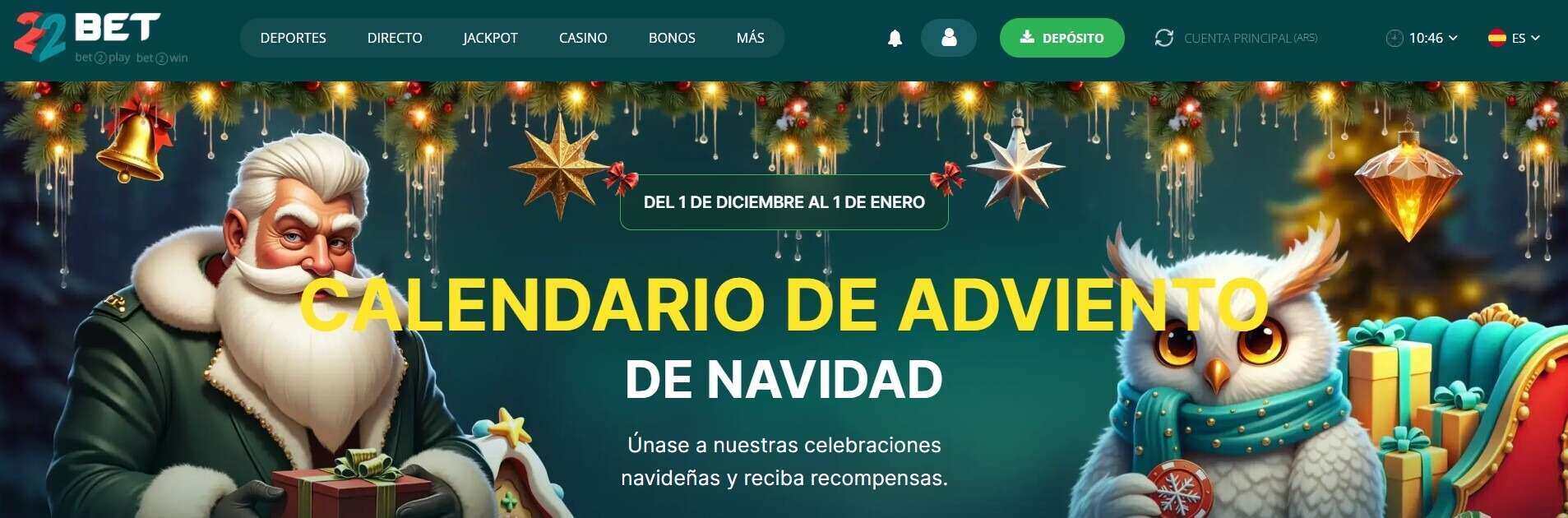 22bet bonos de navidad casinos seguros argentina