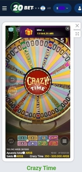 apuestas 20 bet crazy time casinos seguros argentina