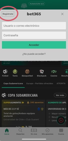 bet365 app crear cuenta primer paso casinos seguros argentina