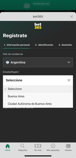 bet365 app crear cuenta segundo paso casinos seguros argentina