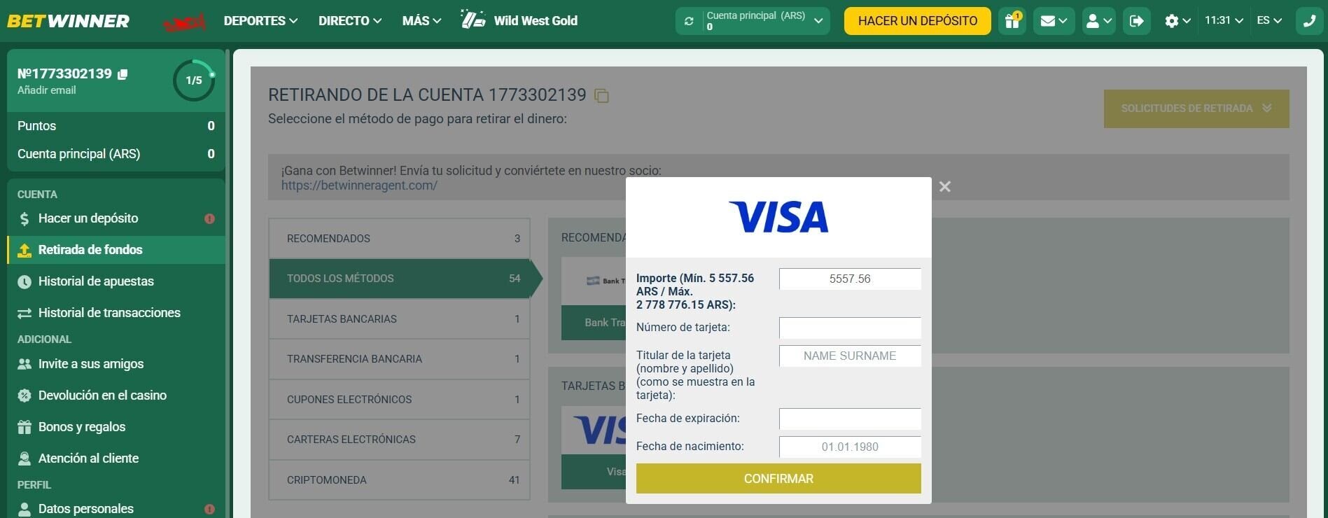 betwinner deposito con tarjeta tercer paso argentinos casinos seguros argentina