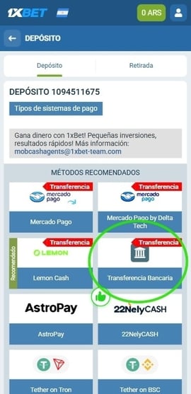 deposito con transferencia bancaria tercer paso casinos seguros argentina