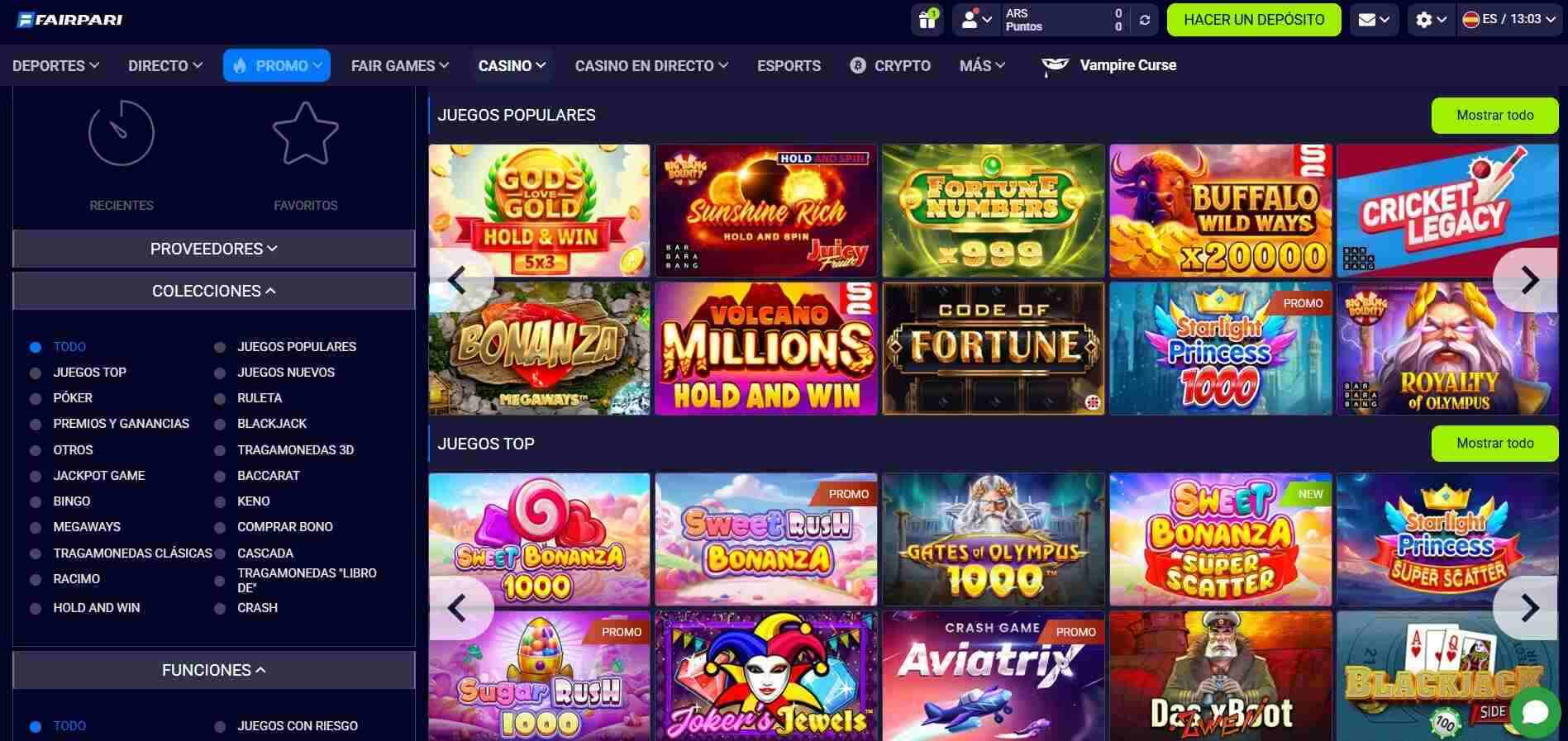 fairpari catalogo de juegos casinos seguros argentina