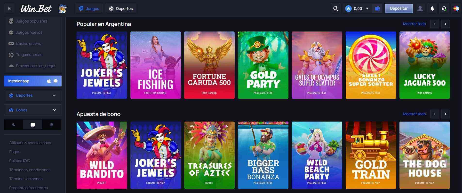 juegos de casino winbet casinos seguros argentina