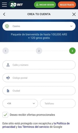 registro 20bet argentina tercer paso casinos seguros argentina