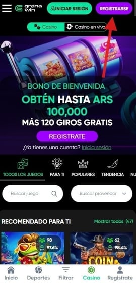 registro granawin argentina primer paso casinos seguros argentina