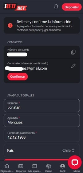 1redbet registro quinto paso casinos seguros chile