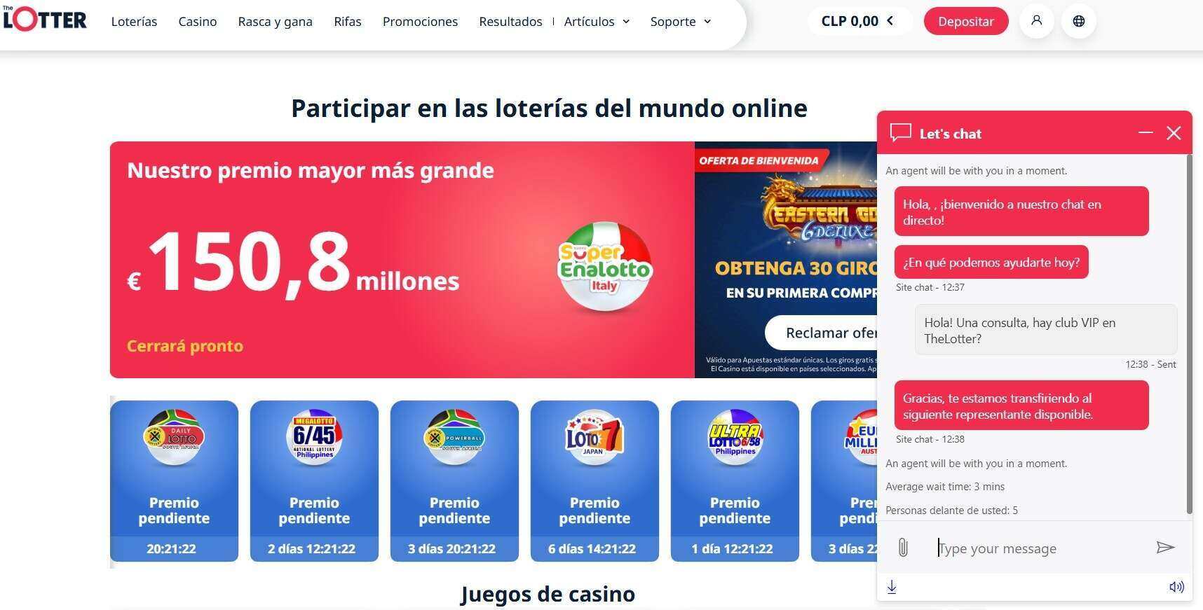 atencion al cliente thelotter chile casinos seguros chile