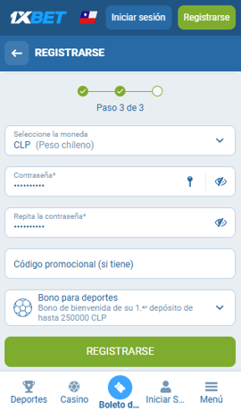 crear cuenta 1xbet chile casinos seguros