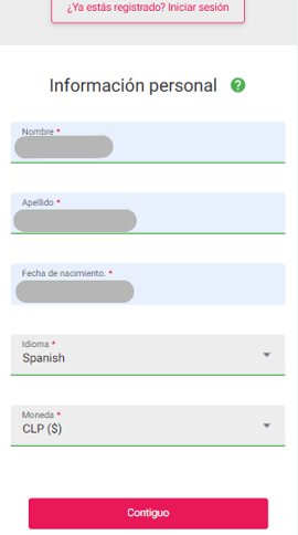 informacion personal registro spin casino chile casinos seguros