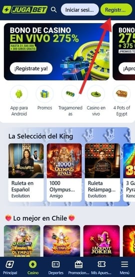 jugabet registro primer paso casinos seguros chile