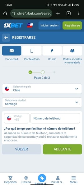 paso 3 registro 1xbet casinos seguros