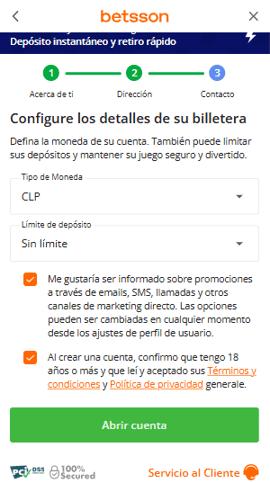 registrarse confirmar cuenta betsson chile casinos seguros