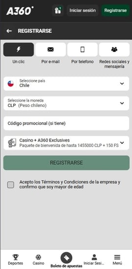 registro casino a360 segundo paso casinos seguros chile