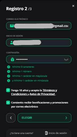 registro datos de acceso excitewin casinos seguros chile
