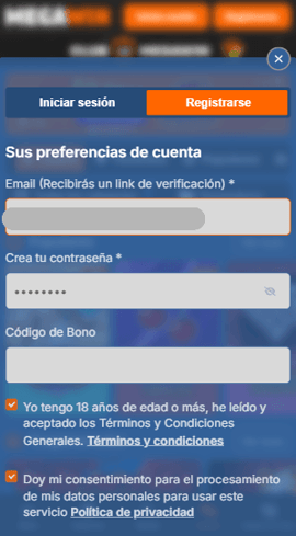 registro datos megawin chile casinos seguros