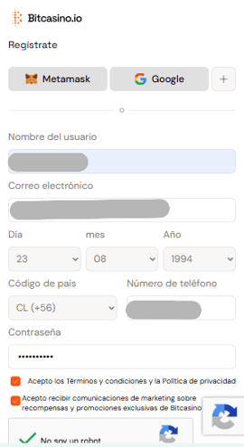 registro datos personales bitcasino chile casinos seguros