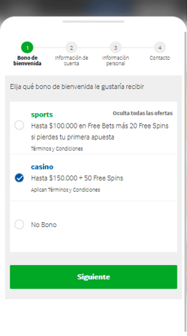 registro elegir bono betway casinos seguros chile