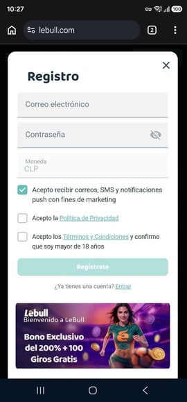 registro en lebull chile segundo paso casinos seguros chile