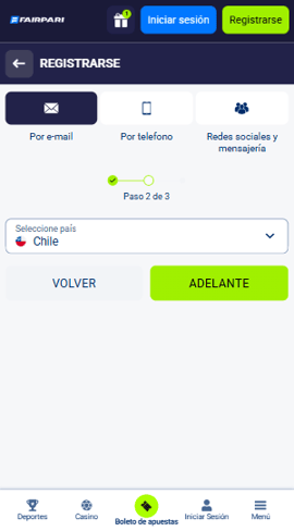 registro pais fairpari casino chile