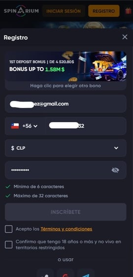 registro spinarium casino segundo paso casinos seguros chile