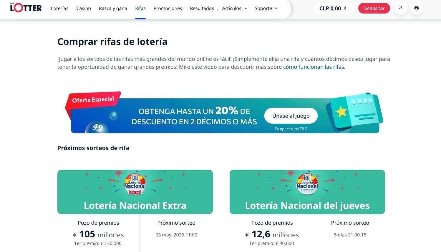 rifas en thelotter casinos seguros chile