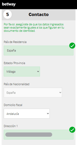 betway registro domicilio casinos seguros espana
