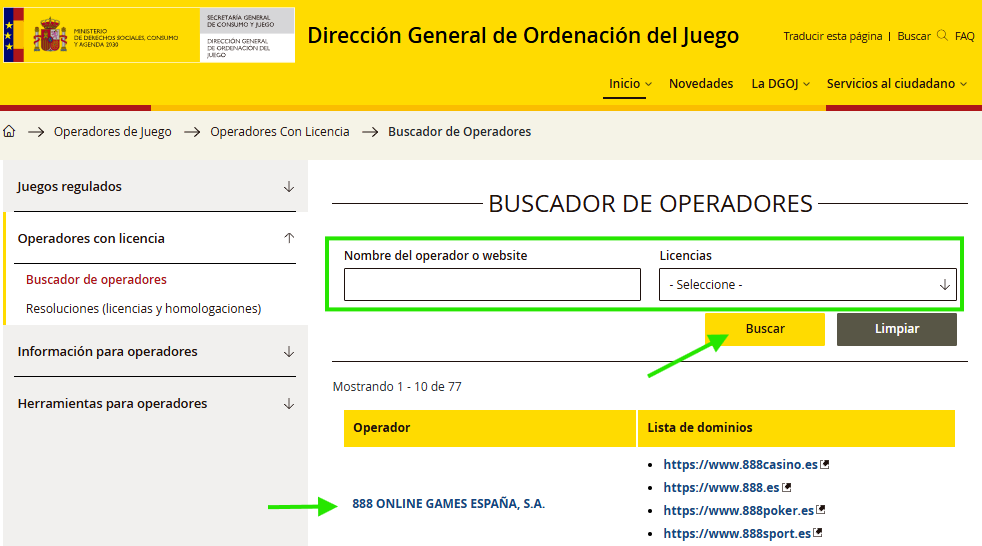 buscador operadores dgoj casinos seguros es