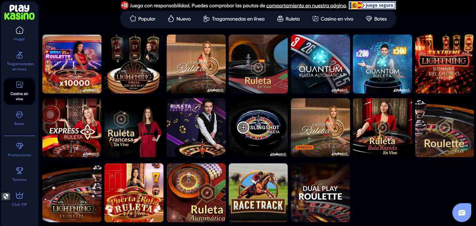 casino en vivo playkasino casinos seguros espana