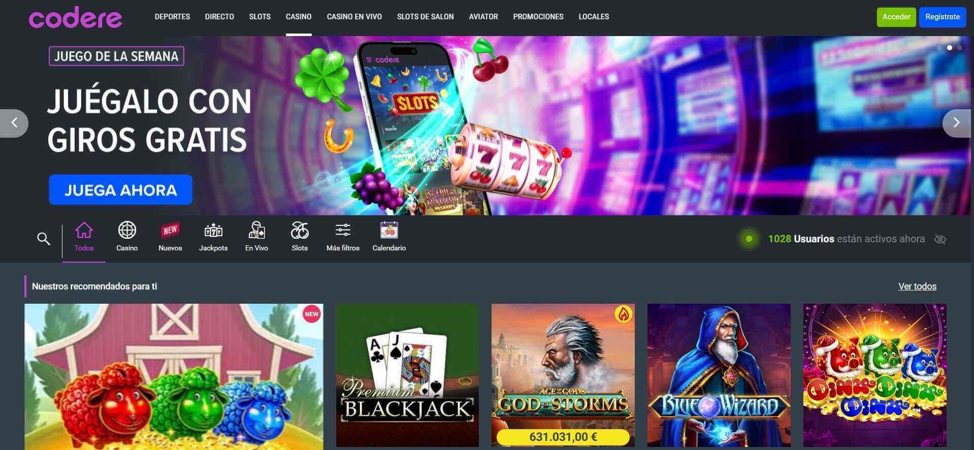 codere catalogo de juegos casinos seguros espana