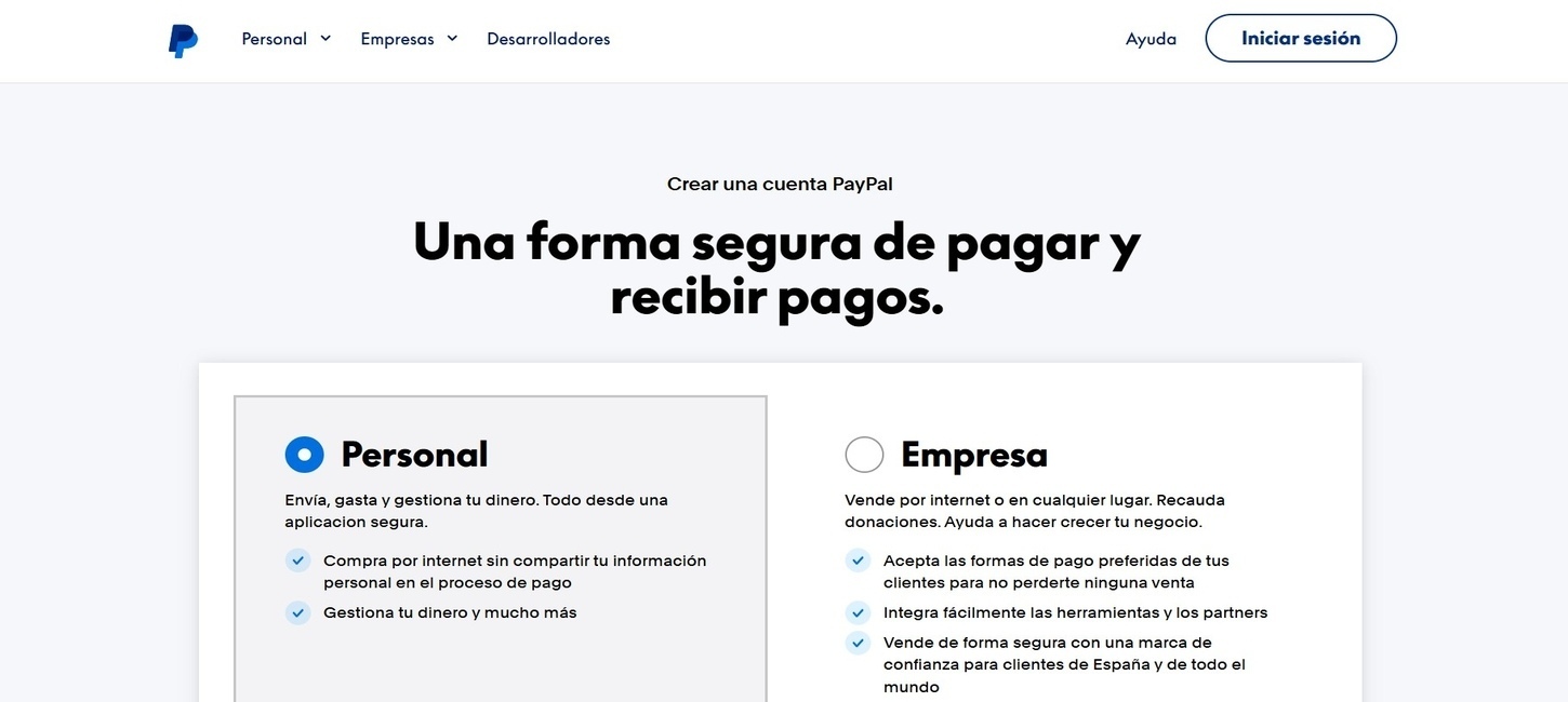 crear cuenta paypal primer paso casinos seguros espana