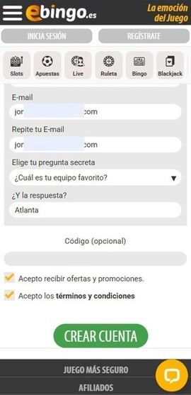ebingo espana registro cuarto paso casinos seguros espana
