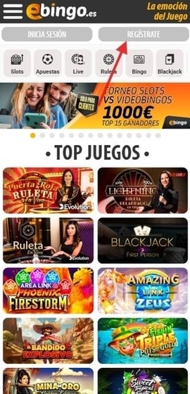 ebingo espana registro primer paso casinos seguros espana