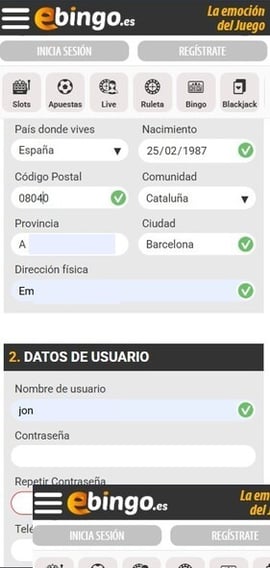 ebingo espana registro tercer paso casinos seguros espana