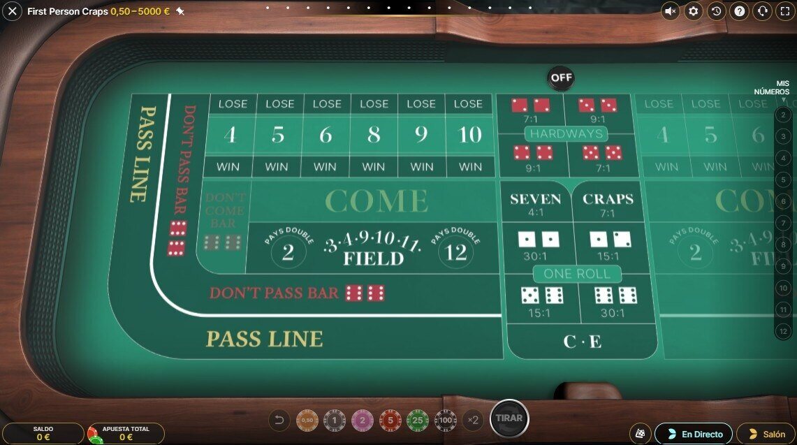 first person craps evolution dados online casinos seguros espana
