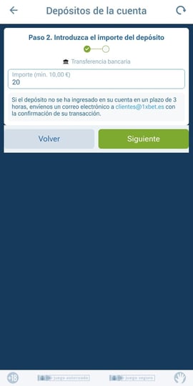 importe transferencias depositos casinos seguros