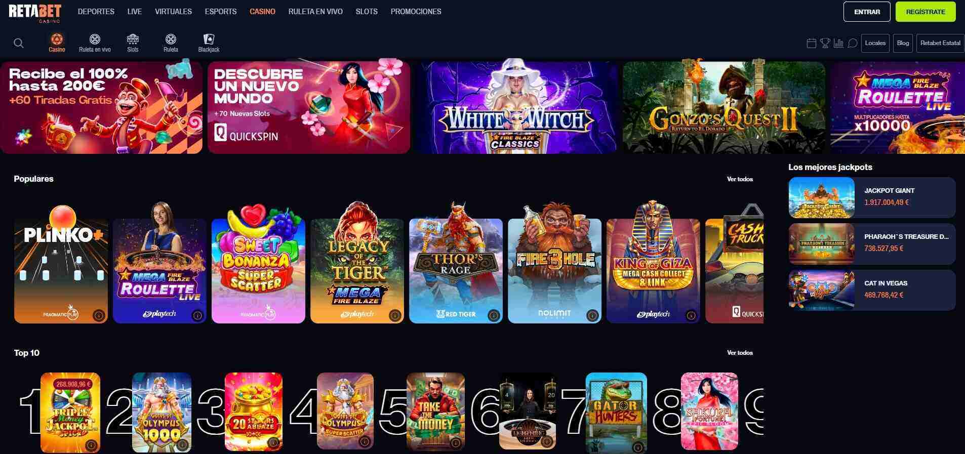 lobby juegos retabet casinos seguros espana