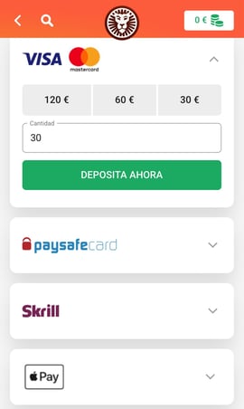 metodos de pago immortal romance casinos seguros
