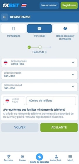 registro 1xbet costa rica cuarto paso casinos seguros espana