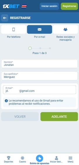 registro 1xbet costa rica tercer paso casinos seguros espana