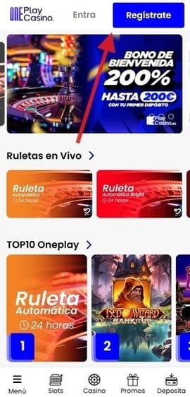 registro casino oneplay primer paso casinos seguros espana