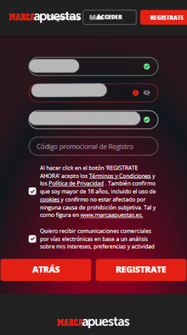 registro crear cuenta marca apuestas espana casinos seguros