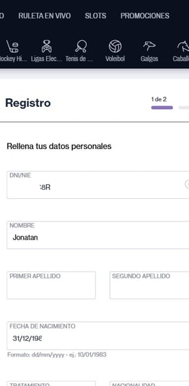 registro retabet segundo paso casinos seguros espana