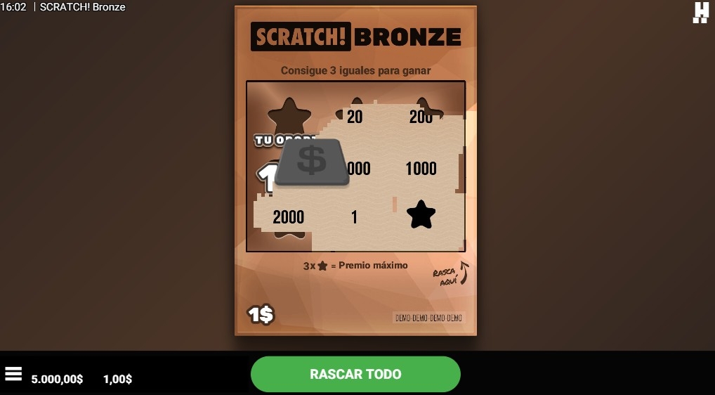 scratch bronze tarjetas rasca y gana casinos seguros espana