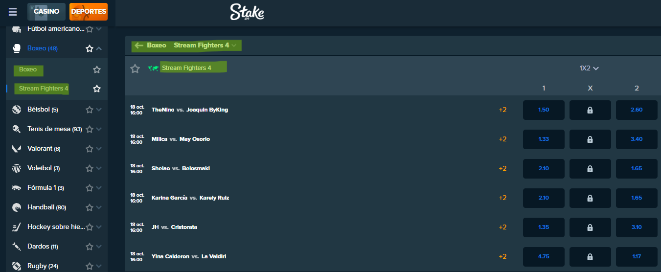 stake stream fighters 4 apuestas
