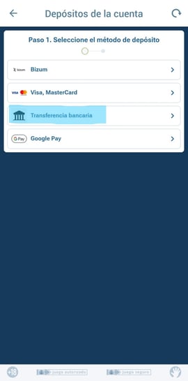 transferencias selecciona forma pago casinos seguros