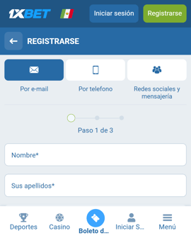 1 registrarse