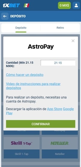 1xbet pago con astropay tercer paso casinos seguros mexico