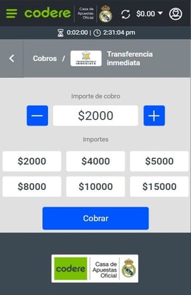 deposito transferencia bancaria codere paso uno casinos seguros mexico